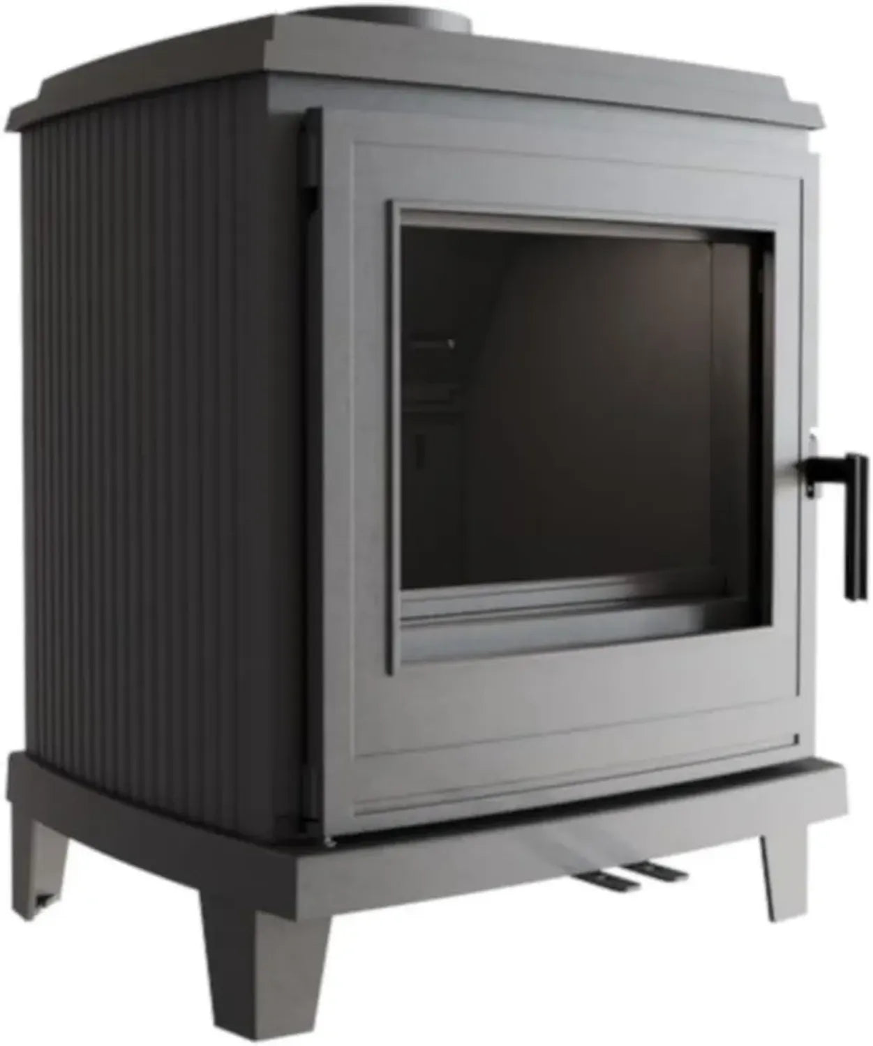 Kratki K11 Hochwertiger Gusseisen-Kaminofen - 6kW Effizienter Holzofen mit Panoramafenster - BImSchV Stufe 2, Bauart 1, Ø150 mm Rauchrohr, freistehend für kompakte Räume